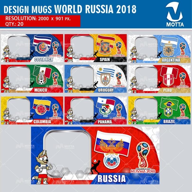 DESIGNS TO SUBLIMATE MUG FIFA WORLD RUSSIA 2018