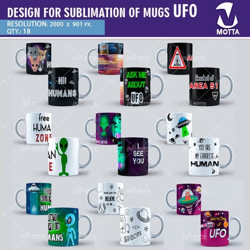 DESIGN FOR SUBLIMATION OF MUGS UFO