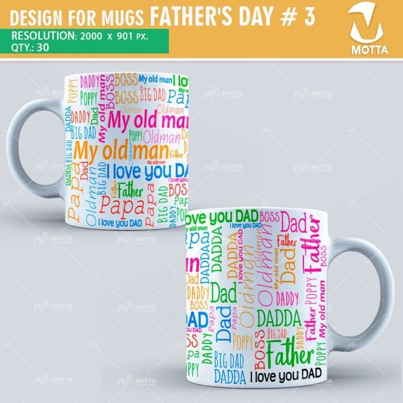 DESIGN FOR SUBLIMATION OF MUGS FATHER'S DAY