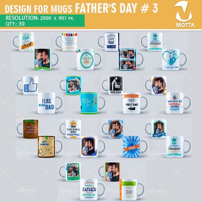 DESIGN FOR SUBLIMATION OF MUGS FATHER'S DAY