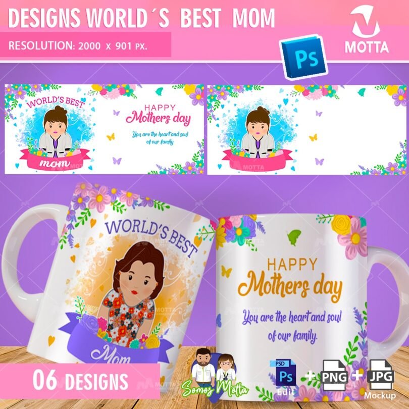 MUG SUBLIMATION TEMPLATE WORLD'S BEST MOM